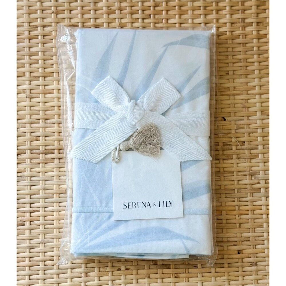 NEW Serena & Lily Island Palm Percale King Sham-Sky Blue